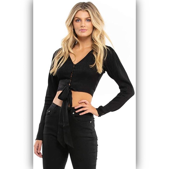 Blue Life x Planet Blue Roma Tie Front Crop Top - Picture 9 of 9